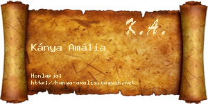 Kánya Amália névjegykártya